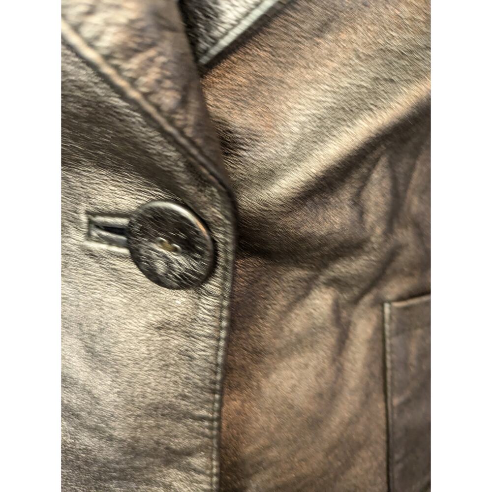 Cabi Leather One Button Size 16 Metallic Gold jacket - Picture 10 of 11